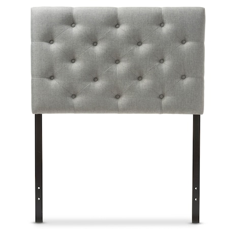 Baxton Studio Viviana Grey Upholstered Button-Tufted Twin Size Headboard 125-6975